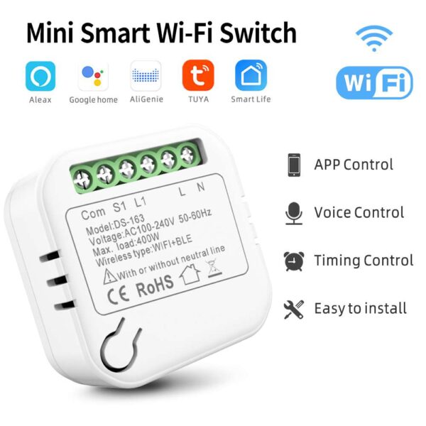 Mini Smart Wifi DIY Switch 163 Live+neutral smart switch - 图片 3