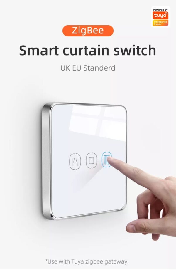 Smart Curtain Switch 3gang ZigBee N+Lline EU/UK smart light switch google home - Image 6