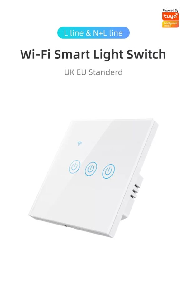Smart Light Switch 3 gang WiFi N+Lline & L line EU/UK google home smart light switch - Image 6