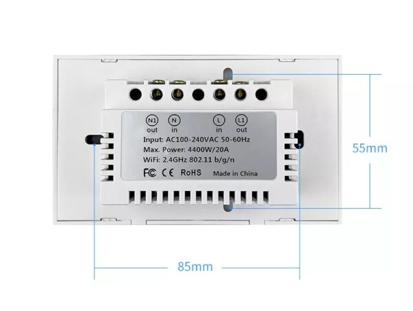 Smart Water Heater Switch 1gang Wi-Fi N+Lline US smart light switch google home - Image 17