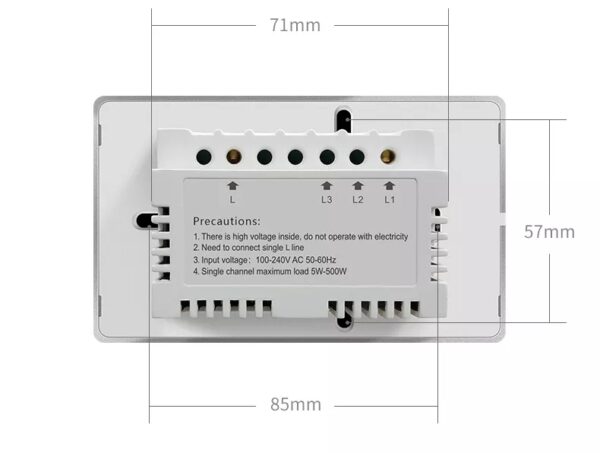 Smart Light Switch 1gang No neutral ZigBee Single L line US smart network switch - Image 17
