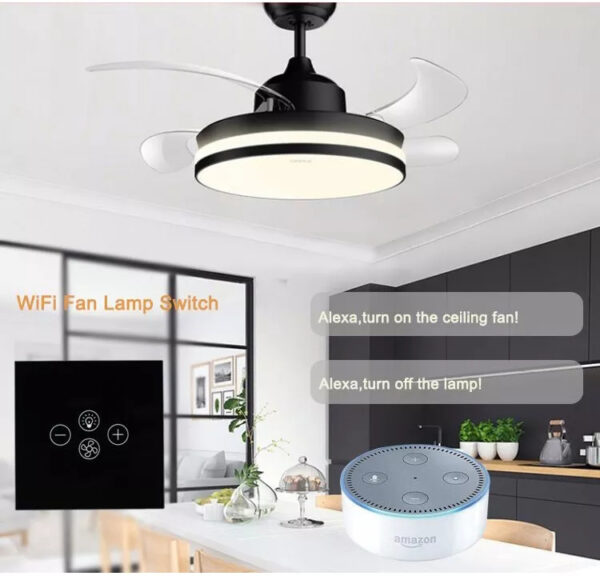 Smart Fan Light Switch 3gang Wi-Fi N+Lline EU/UK smart light switch google home - Image 8