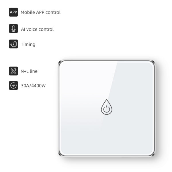 30A/4400W Smart  Switch 1gang Wi-Fi N+Lline EU/UK smart network switch - Image 2
