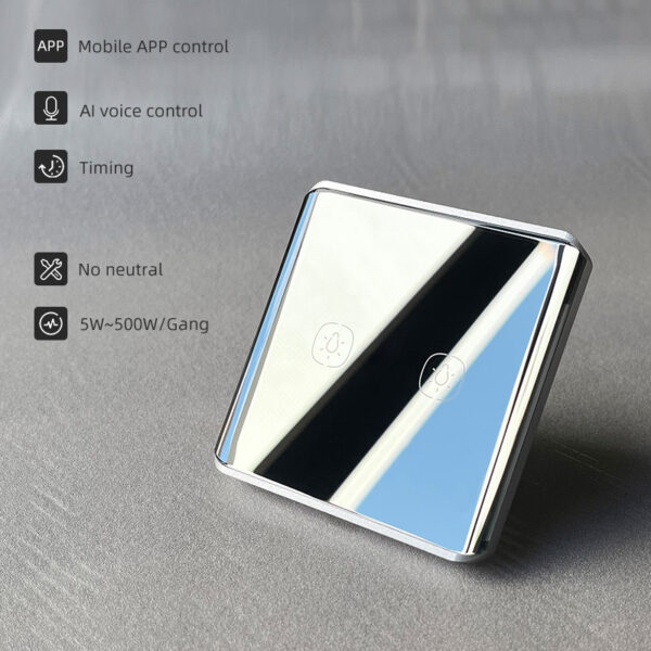 Smart Light Switch 2 gang No neutral ZigBee Single L line EU/UK google smart light switch - Image 2