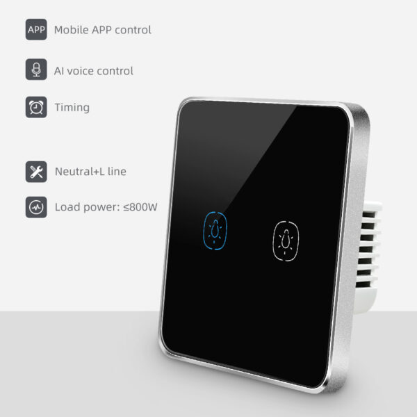 Smart Light Switch 2gang ZigBee N+Lline EU/UK google home smart light switch - Image 2