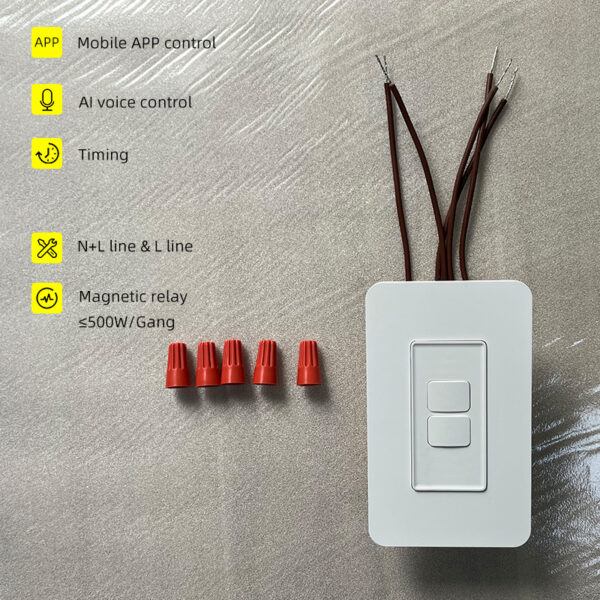 Smart Light Switch 2gang No neutral ZigBee N+L line & L line US alexa smart switch - Image 6