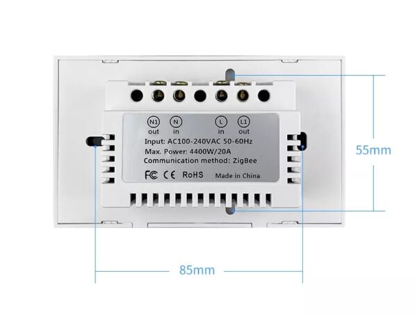 Smart Water Heater Switch 1gang ZigBee N+Lline US google home smart light switch - Image 7