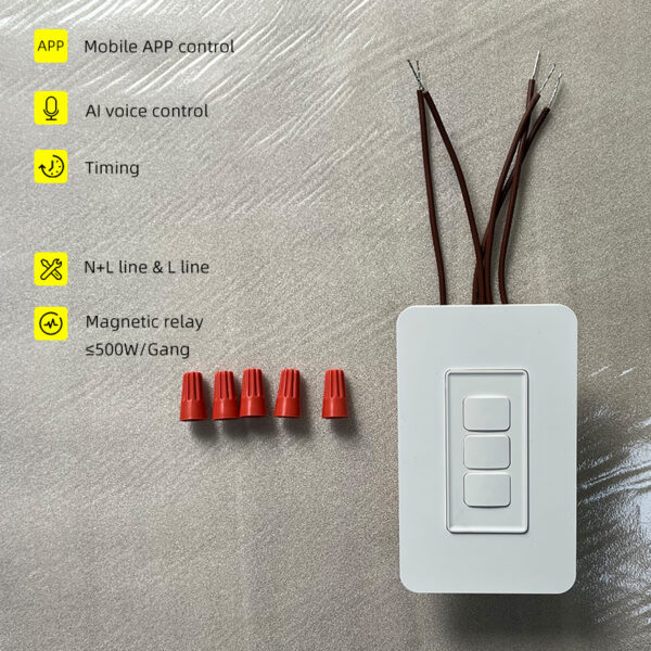 Smart Light Switch 3gang No neutral ZigBee N+L line & L line US smart switch alexa - Image 7