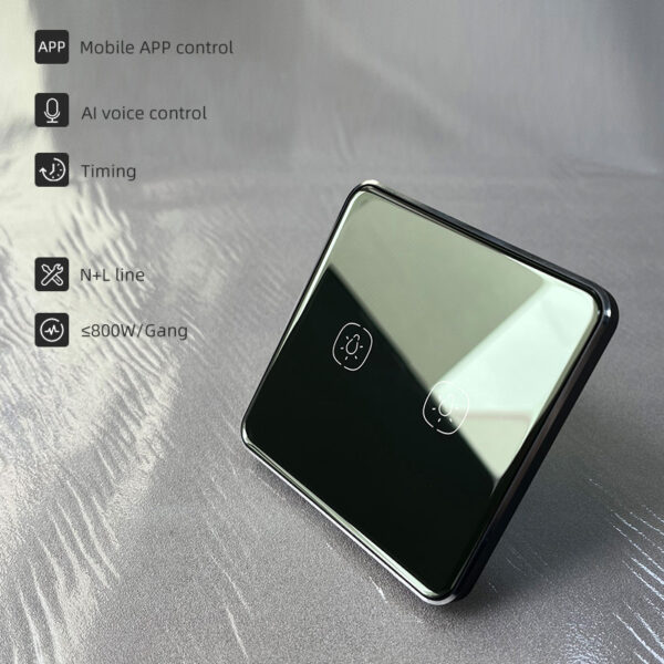 Smart Light Switch 2 gang ZigBee N+L line EU/UK smart light switch google home - Image 2