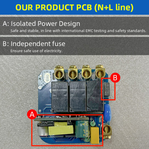 Smart Light Switch 4 gang ZigBee N+L line EU/UK 4 gang smart switch - Image 3