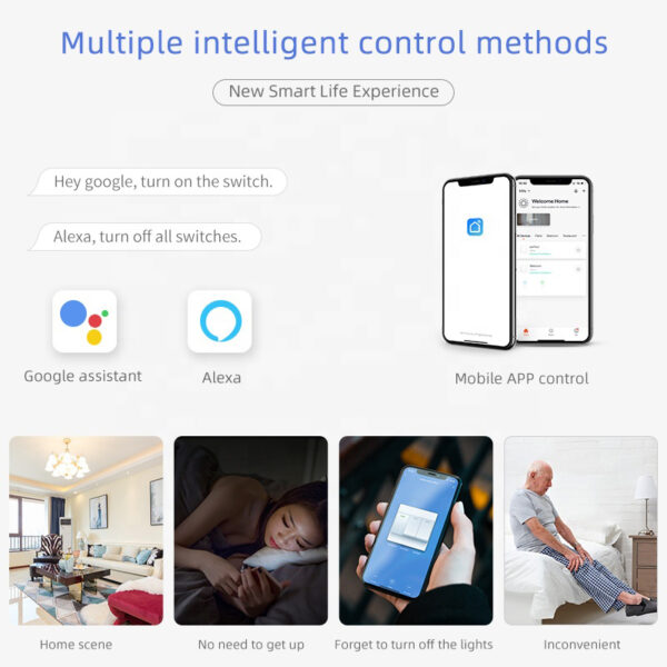 Smart Light Switch 2 gang No neutral ZigBee Single L line EU/UK google smart light switch - Image 4