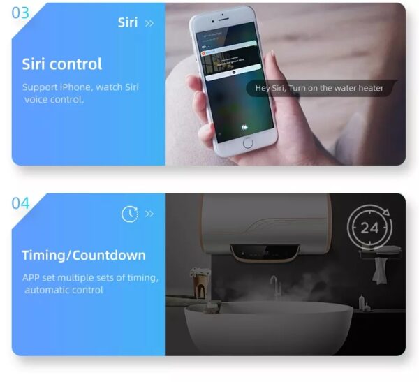 Smart Water Heater Switch 1gang Wi-Fi N+Lline US smart light switch google home - Image 10