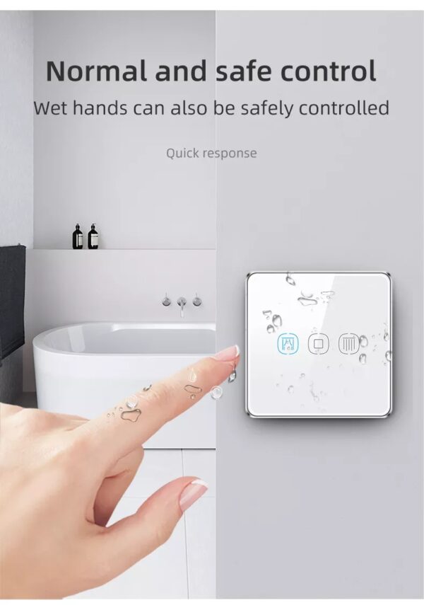 Smart Curtain Switch 3gang ZigBee N+Lline EU/UK smart light switch google home - Image 11