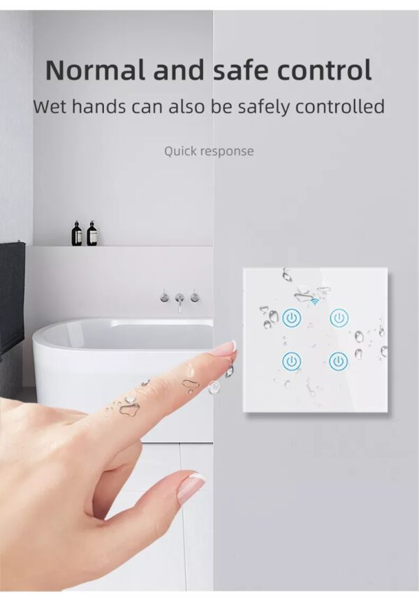 Smart Light Switch 4 gang WiFi N+Lline & L line EU/UK smart network switch - Image 12