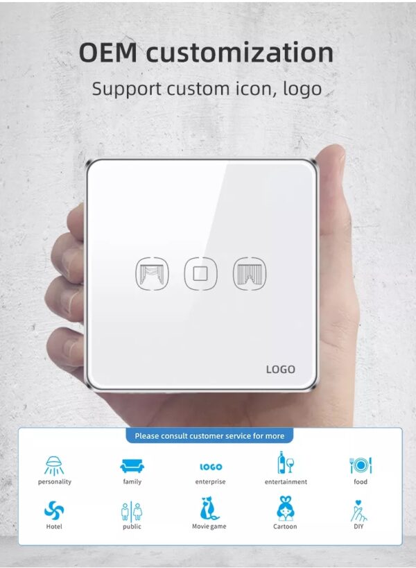 Smart Curtain Switch 3gang ZigBee N+Lline EU/UK smart light switch google home - Image 13