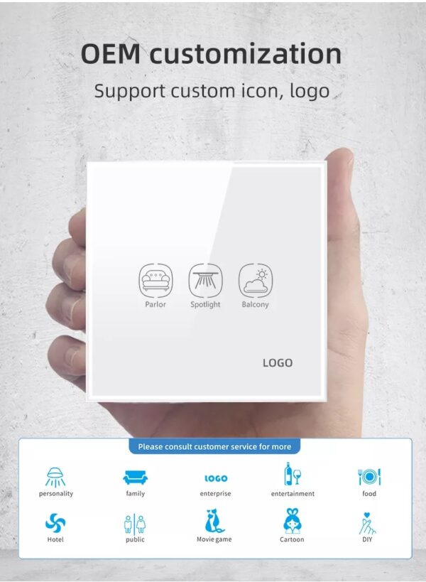 Smart Light Switch 4 gang WiFi N+Lline & L line EU/UK smart network switch - Image 14