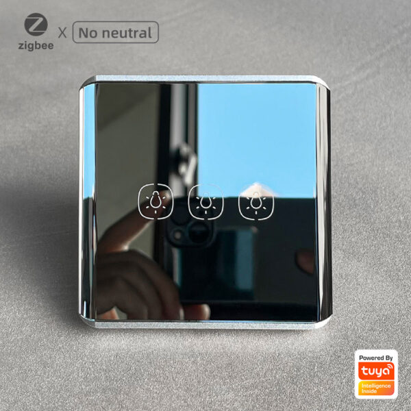 Smart Light Switch 3 gang No neutral ZigBee Single L line EU/UK smart light switch google home