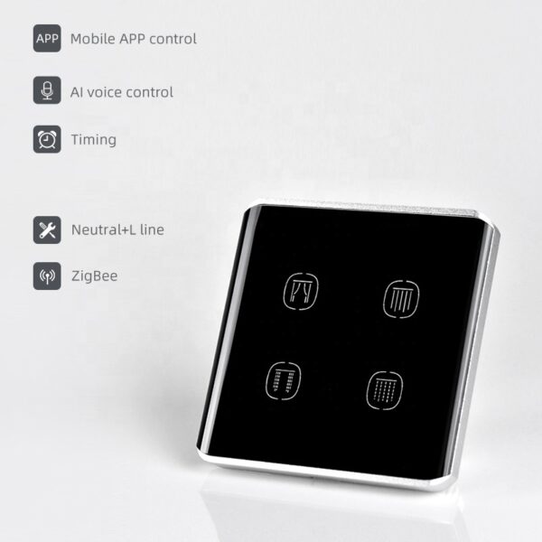 Smart Curtain Switch 4gang ZigBee N+Lline EU/UK 4 gang smart switch - Image 2