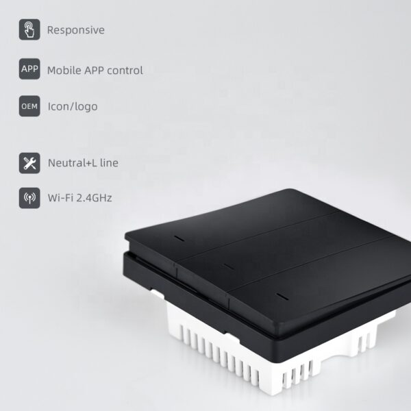Smart Scene Switch 3gang Wi-Fi N+Lline EU smart switch alexa - Image 2
