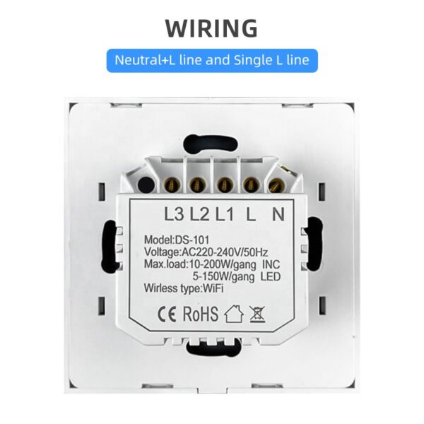 Smart Light Switch 3 gang WiFi N+Lline & L line EU/UK google home smart light switch - Image 4