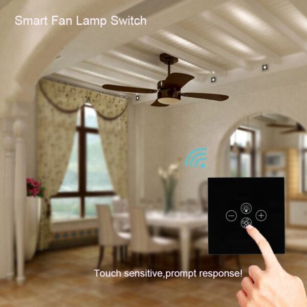 Smart Fan Light Switch 3gang Wi-Fi N+Lline EU/UK smart light switch google home - Image 5
