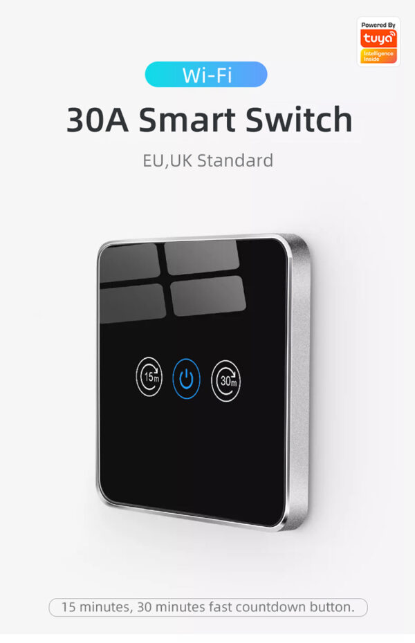 30A/4400W Smart  Switch 1gang Wi-Fi N+Lline EU/UK smart network switch - Image 11