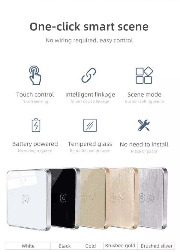 Wireless Scene Switch 1gang ZigBee Battery Switch smart network switch - Image 7