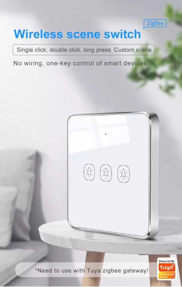 Wireless Scene Switch 3gang ZigBee Battery Switch smart network switch - Image 6