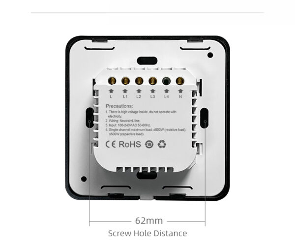 Smart Light Switch 3 gang ZigBee N+L line EU/UK smart light switch google home - Image 16