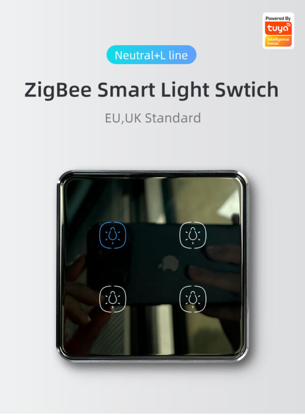 Smart Light Switch 4 gang ZigBee N+L line EU/UK 4 gang smart switch - Image 6