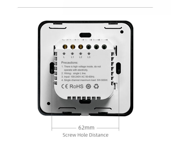 Smart Light Switch 2 gang No neutral ZigBee Single L line EU/UK alexa smart light switch - Image 16
