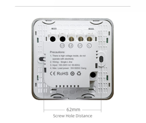 Smart Light Switch 2 gang No neutral ZigBee Single L line EU/UK google smart light switch - Image 17