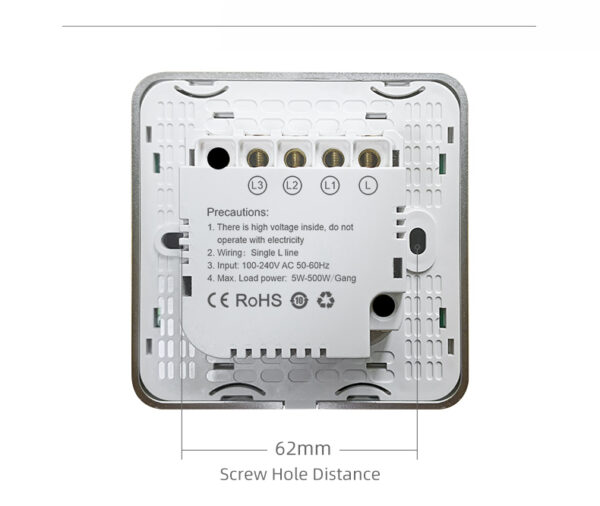 Smart Light Switch 3 gang No neutral ZigBee Single L line EU/UK smart light switch google home - Image 17