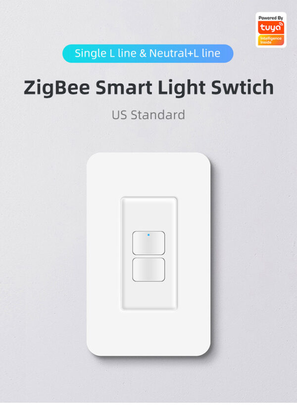 Smart Light Switch 2gang No neutral ZigBee N+L line & L line US alexa smart switch - Image 10