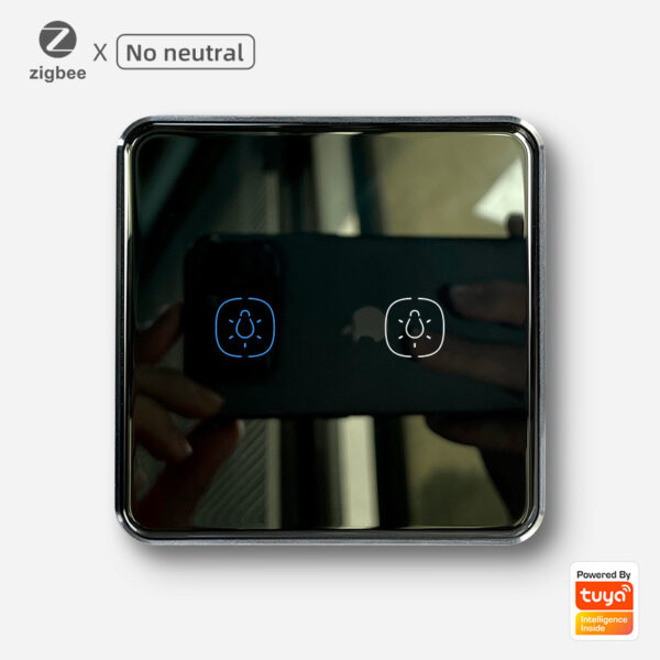 Smart Light Switch 2 gang No neutral ZigBee Single L line EU/UK alexa smart light switch