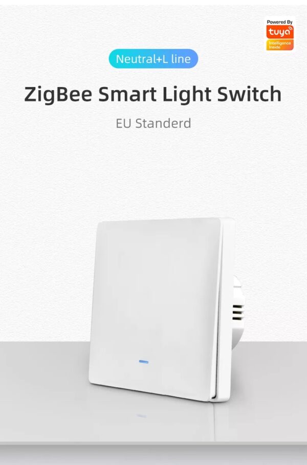 Smart Light Switch 1gang ZigBee N+Lline EU/UK google smart light switch - Image 7