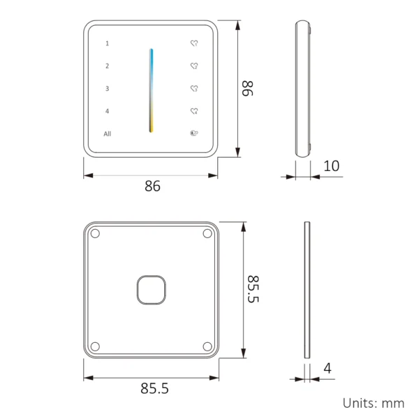 LED Remote Size