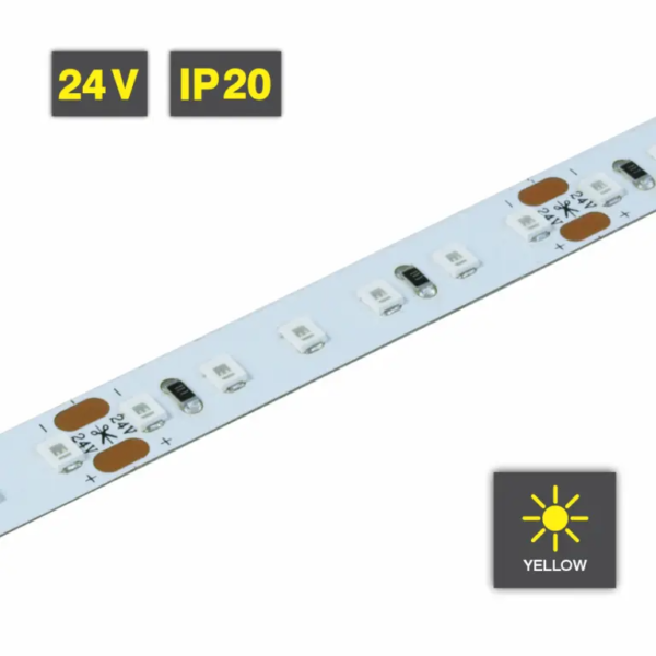 Flexible LED Strip Light | Series 5 | 14.4W/m 120 LED/m 24V Yellow IP20 5M